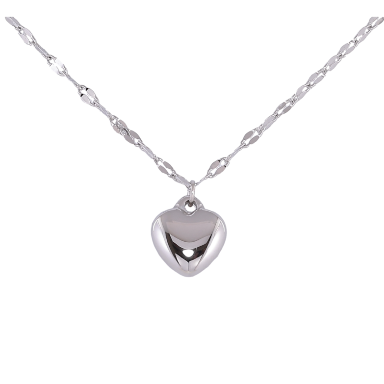 Підвіска на ланцюжку Xuping ТТМ Stainless Steel колір Родій Сердечко довжина 45-50см х 2мм фото №17 Підвіска на ланцюжку Xuping ТТМ Stainless Steel колір Родій Сердечко довжина 45-50см х 2мм фото №17
