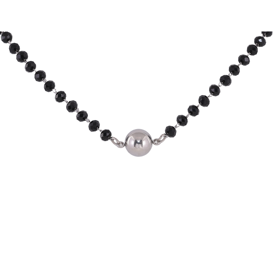 Подвеска на цепочке Xuping ТТМ Stainless Steel цвет Родий Бусина, ø 8мм длинна 46-51см х 4мм фото №1