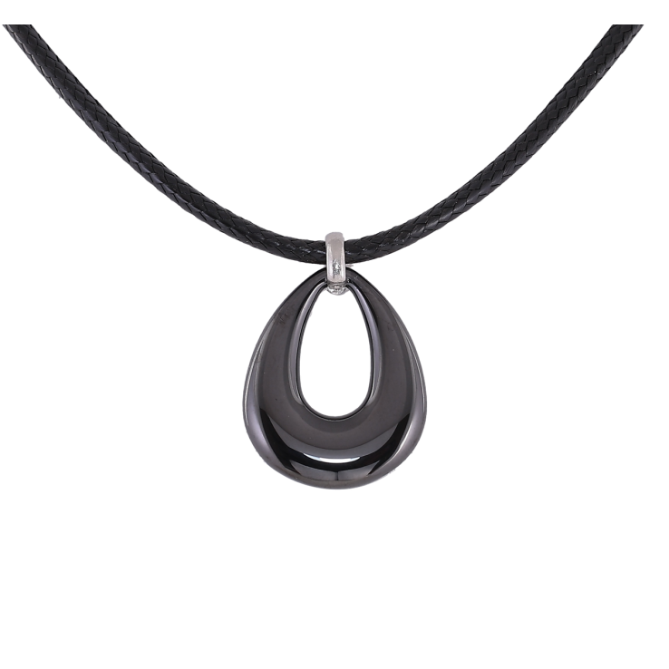 Подвеска на шнуре Xuping ТТМ Stainless Steel цвет Родий Керамическая капелька длинна 46-51см х 2мм фото №6