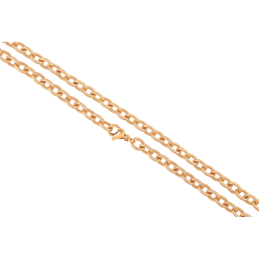Ланцюжок Xuping колір Позолота 18K Плетіння Якірне з візерунком довжина 44см х 5мм фото №1 Ланцюжок Xuping колір Позолота 18K Плетіння Якірне з візерунком довжина 44см х 5мм фото №1