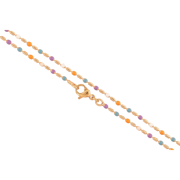 Цепочка Xuping цвет Позолота 18K Плетение Перлина с разноцветной эмалью длинна 45см х 1-2мм фото №9 Цепочка Xuping цвет Позолота 18K Плетение Перлина с разноцветной эмалью длинна 45см х 1-2мм фото №9