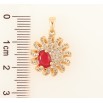 Кулон Xuping колір Позолота 18K Квітка з інкрустацією і червоними кристалом для ланцюжка до 3мм фото №2 Кулон Xuping колір Позолота 18K Квітка з інкрустацією і червоними кристалом для ланцюжка до 3мм фото №2