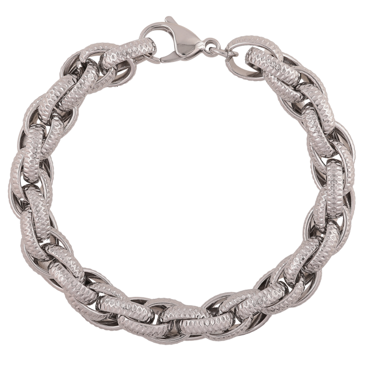 Браслет Xuping ТТМ Stainless Steel цвет Родий Цепочка Фантазийная длинна 22см х 10мм фото №18