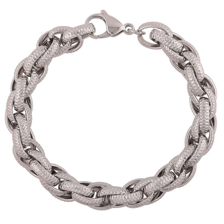 Браслет Xuping ТТМ Stainless Steel колір Родій Ланцюжок Фантазійний довжина 22см х 10мм фото №13 Браслет Xuping ТТМ Stainless Steel колір Родій Ланцюжок Фантазійний довжина 22см х 10мм фото №13