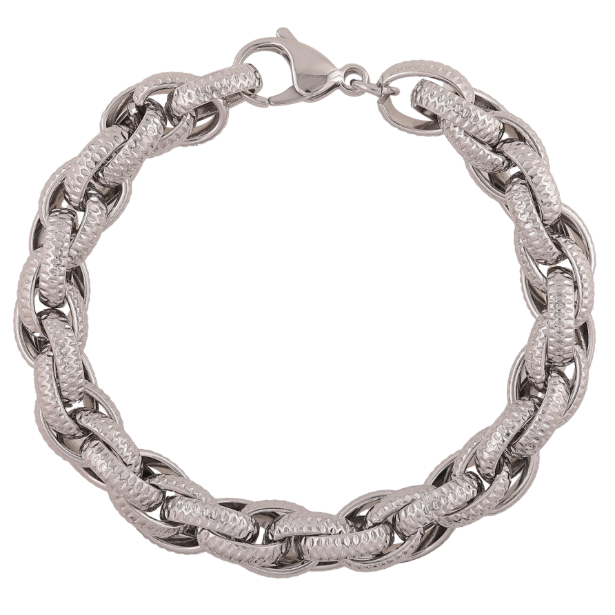 Браслет Xuping ТТМ Stainless Steel колір Родій Ланцюжок Фантазійний довжина 22см х 10мм фото №1 Браслет Xuping ТТМ Stainless Steel колір Родій Ланцюжок Фантазійний довжина 22см х 10мм фото №1
