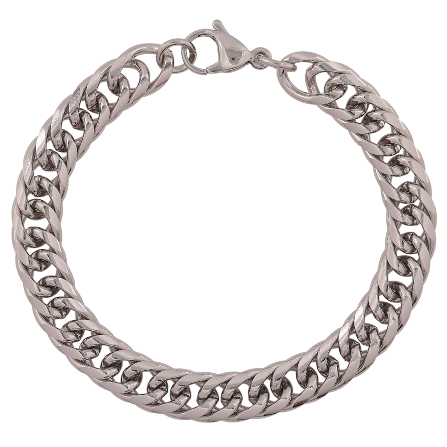 Браслет Xuping ТТМ Stainless Steel колір Родій Ланцюжок Кобра довжина 19см х 9мм фото №1 Браслет Xuping ТТМ Stainless Steel колір Родій Ланцюжок Кобра довжина 19см х 9мм фото №1