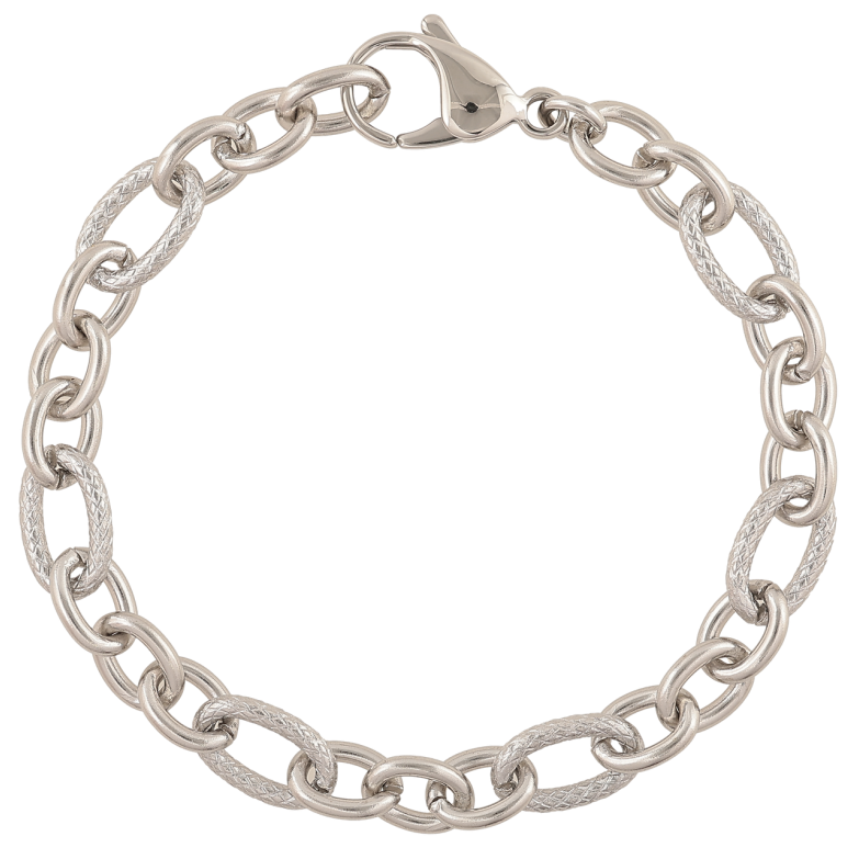 Браслет Xuping ТТМ Stainless Steel колір Родій Ланцюжок Якірне плетіння довжина 20см х 7-8мм фото №16