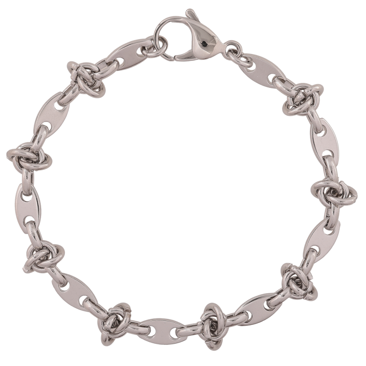 Браслет Xuping ТТМ Stainless Steel цвет Родий Цепочка Фантазийное плетение длинна 20.5см х 2-6мм фото №12 Браслет Xuping ТТМ Stainless Steel цвет Родий Цепочка Фантазийное плетение длинна 20.5см х 2-6мм фото №12