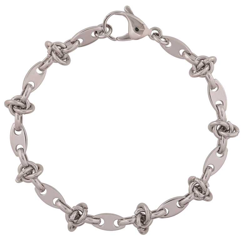 Браслет Xuping ТТМ Stainless Steel цвет Родий Цепочка Фантазийное плетение длинна 20.5см х 2-6мм фото №12