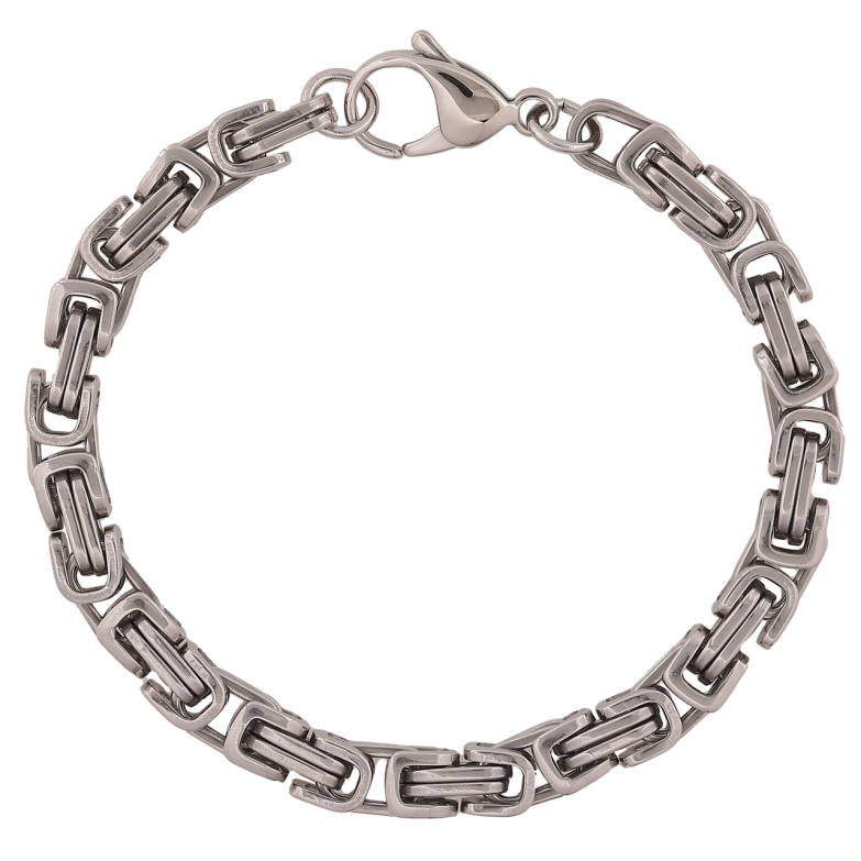 Браслет Xuping ТТМ Stainless Steel колір Родій Ланцюжок Фантазійне плетіння довжина 20,5 см х 6 мм фото №5 Браслет Xuping ТТМ Stainless Steel колір Родій Ланцюжок Фантазійне плетіння довжина 20,5 см х 6 мм фото №5