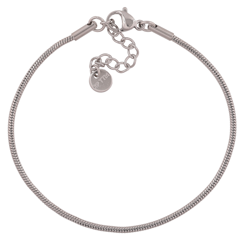 Браслет Xuping ТТМ Stainless Steel колір Родій Ювелірний шнур довжина з додатковим ланцюжком 17-20,5 см х 2 мм фото №4