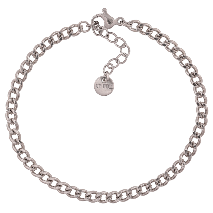 Браслет Xuping ТТМ Stainless Steel цвет Родий Цепочка Панцирная длинна с доп. цепочкой 17-20см х 4мм фото №24
