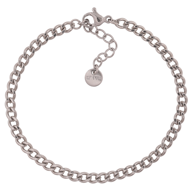 Браслет Xuping ТТМ Stainless Steel колір Родій Ланцюжок Панцирний довжина з додатковим ланцюжком 17-20см х 4мм фото №18 Браслет Xuping ТТМ Stainless Steel колір Родій Ланцюжок Панцирний довжина з додатковим ланцюжком 17-20см х 4мм фото №18
