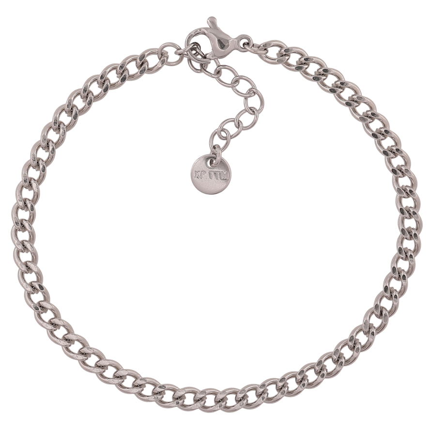 Браслет Xuping ТТМ Stainless Steel колір Родій Ланцюжок Панцирний довжина з додатковим ланцюжком 17-20см х 4мм фото №1 Браслет Xuping ТТМ Stainless Steel колір Родій Ланцюжок Панцирний довжина з додатковим ланцюжком 17-20см х 4мм фото №1