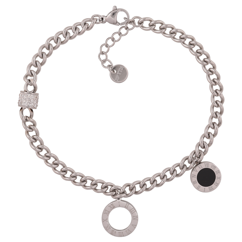 Браслет Xuping ТТМ Stainless Steel колір Родій Ланцюжок з підвісками довжина з додатковим ланцюжком 18,5-21 см х 4 мм фото №13