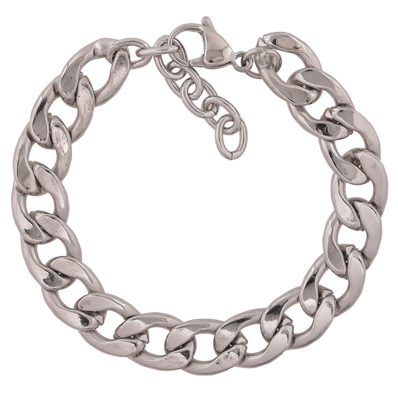 Браслет Xuping ТТМ Stainless Steel колір Родій Ланцюжок Панцирний довжина з додатковим ланцюжком 17-20 см х 10 мм фото №5 Браслет Xuping ТТМ Stainless Steel колір Родій Ланцюжок Панцирний довжина з додатковим ланцюжком 17-20 см х 10 мм фото №5