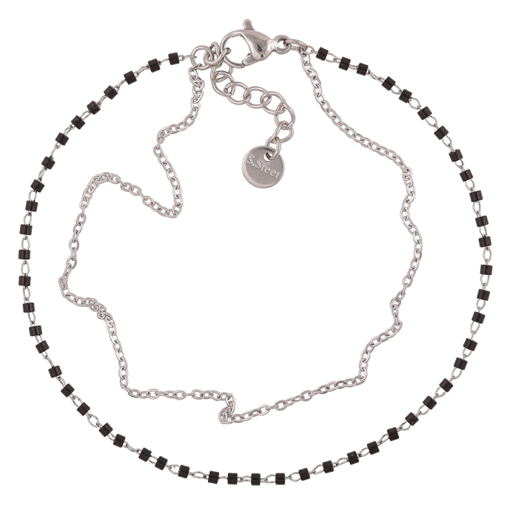 Браслет Xuping ТТМ Stainless Steel цвет Родий Двойная цепочка длинна с доп. цеп.19.5-22.5см х 3мм фото №25