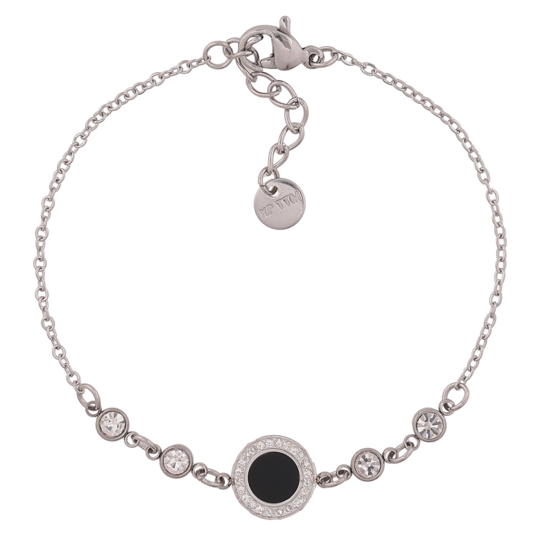 Браслет Xuping ТТМ Stainless Steel цвет Родий Цепочка с вставкой длинна с доп. цеп.17-19.5см х 2мм фото №14