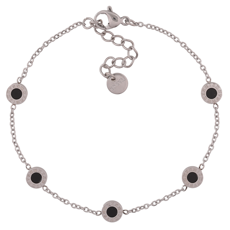 Браслет Xuping ТТМ Stainless Steel колір РодійЛанцюжок з вставками довжина з додатковим ланцюжком 18-21 см х 1,5 мм фото №7