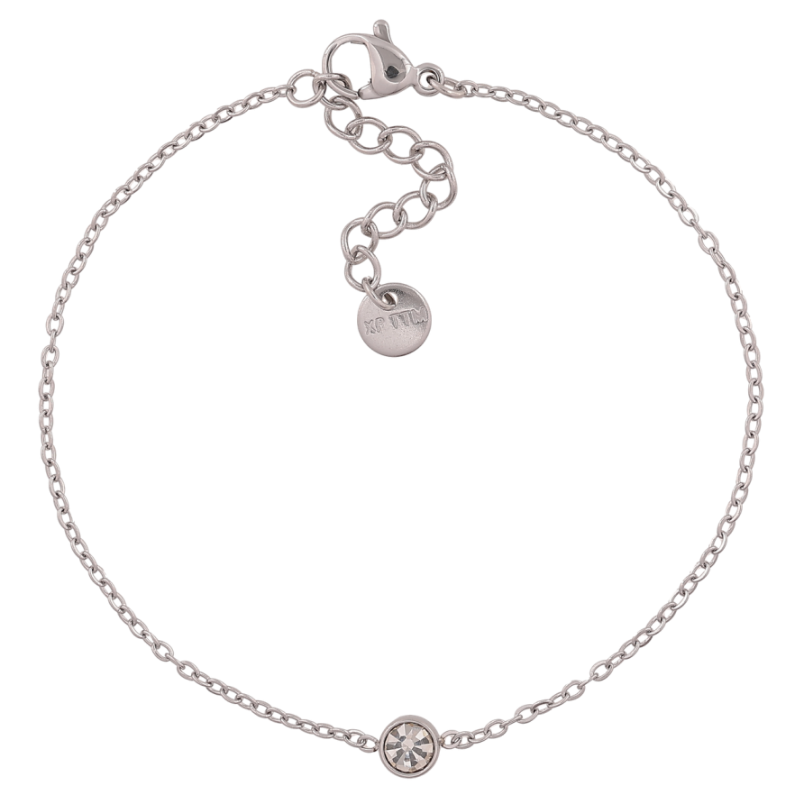 Браслет Xuping ТТМ Stainless Steel цвет Родий Цепочка с кристаллом длинна с доп. цеп.17.5-20.5см х 1.5мм фото №1 Браслет Xuping ТТМ Stainless Steel цвет Родий Цепочка с кристаллом длинна с доп. цеп.17.5-20.5см х 1.5мм фото №1