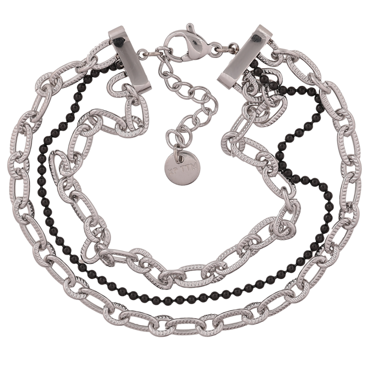 Браслет Xuping ТТМ Stainless Steel цвет Родий Три цепочки длинна с доп. цеп.17-20см х 10мм фото №20
