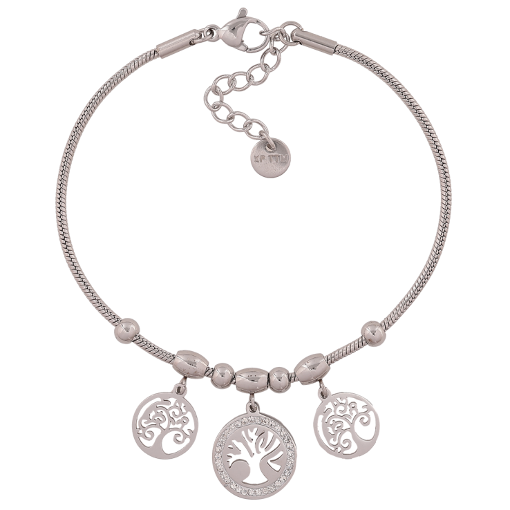 Браслет Xuping ТТМ Stainless Steel цвет Родий Цепочка с подвесками длинна с доп. цеп.17-20см х 2мм фото №8