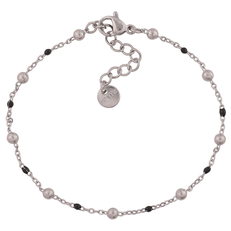 Браслет Xuping ТТМ Stainless Steel цвет Родий Цепочка с бусинами длинна с доп. цеп.17.5-20.5см х 1.5-3мм фото №5 Браслет Xuping ТТМ Stainless Steel цвет Родий Цепочка с бусинами длинна с доп. цеп.17.5-20.5см х 1.5-3мм фото №5