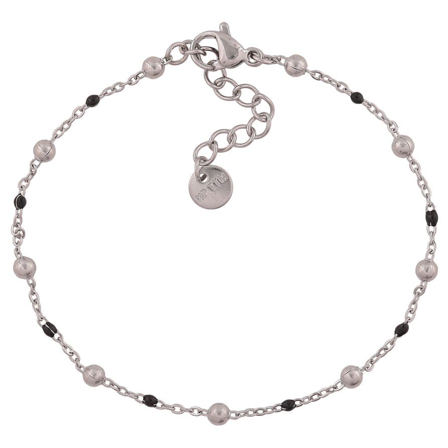 Браслет Xuping ТТМ Stainless Steel цвет Родий Цепочка с бусинами длинна с доп. цеп.17.5-20.5см х 1.5-3мм фото №1 Браслет Xuping ТТМ Stainless Steel цвет Родий Цепочка с бусинами длинна с доп. цеп.17.5-20.5см х 1.5-3мм фото №1
