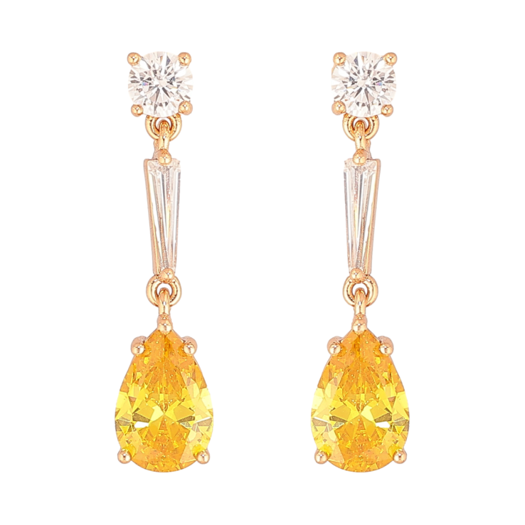 Серьги Xuping Цвет Позолота 18K пусеты Подвески с желтыми кристаллами фото №11 Серьги Xuping Цвет Позолота 18K пусеты Подвески с желтыми кристаллами фото №11