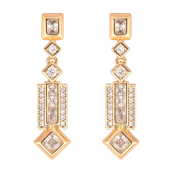 Серьги Xuping Цвет Позолота 18K пусеты Изящные подвески с кристаллами фото №9 Серьги Xuping Цвет Позолота 18K пусеты Изящные подвески с кристаллами фото №9