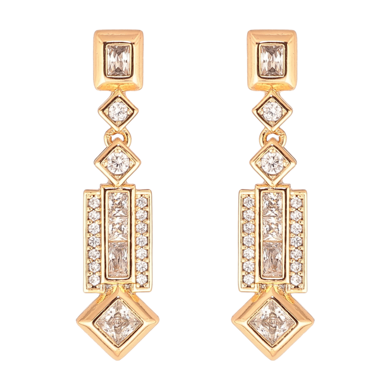 Серьги Xuping Цвет Позолота 18K пусеты Изящные подвески с кристаллами фото №1