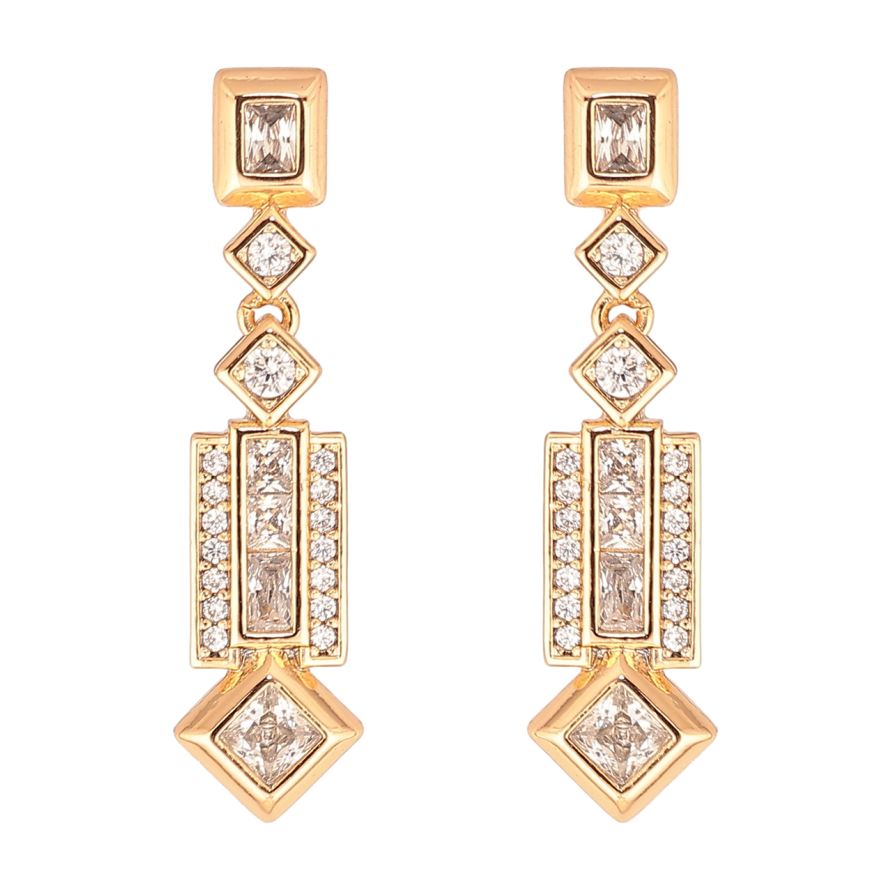 Серьги Xuping Цвет Позолота 18K пусеты Изящные подвески с кристаллами фото №1
