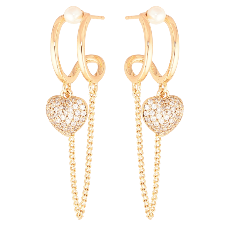 Серьги Xuping Цвет Позолота 18K пусеты Декоративные подвески с сердечками фото №1 Серьги Xuping Цвет Позолота 18K пусеты Декоративные подвески с сердечками фото №1