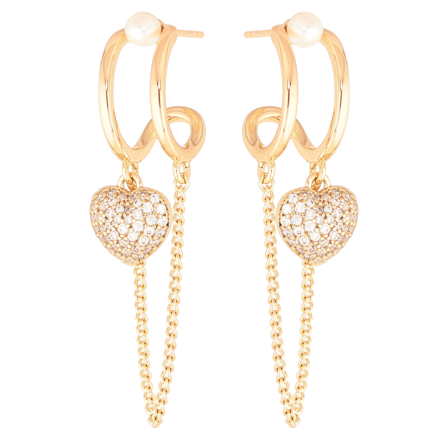 Серьги Xuping Цвет Позолота 18K пусеты Декоративные подвески с сердечками фото №1 Серьги Xuping Цвет Позолота 18K пусеты Декоративные подвески с сердечками фото №1