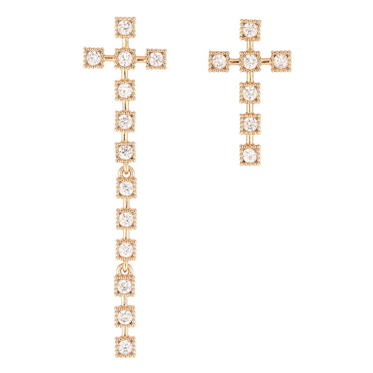Серьги Xuping Цвет Позолота 18K пусеты Ассиметричные Крестики фото №22 Серьги Xuping Цвет Позолота 18K пусеты Ассиметричные Крестики фото №22
