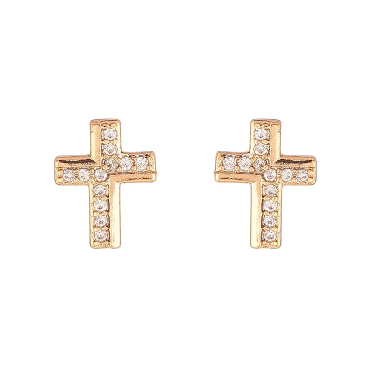 Серьги Xuping Цвет Позолота 18K пусеты Крестики с кристаллами фото №22
