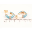Серьги Xuping Цвет Позолота 18K пусеты Дуги с голубой эмалью и кристаллами фото №2 Серьги Xuping Цвет Позолота 18K пусеты Дуги с голубой эмалью и кристаллами фото №2