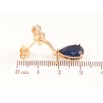 Серьги Xuping Цвет Позолота 18K пусеты Банты с синими кристальными капельками фото №2