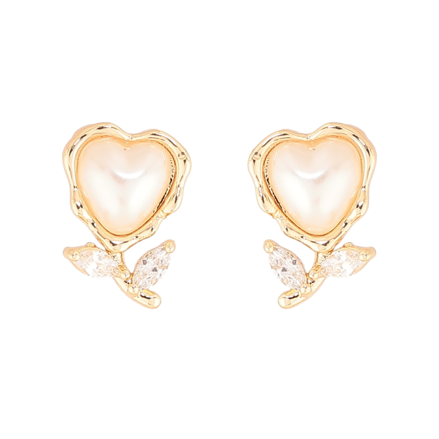 Серьги Xuping Цвет Позолота 18K пусеты Жемчужные цветочки фото №1