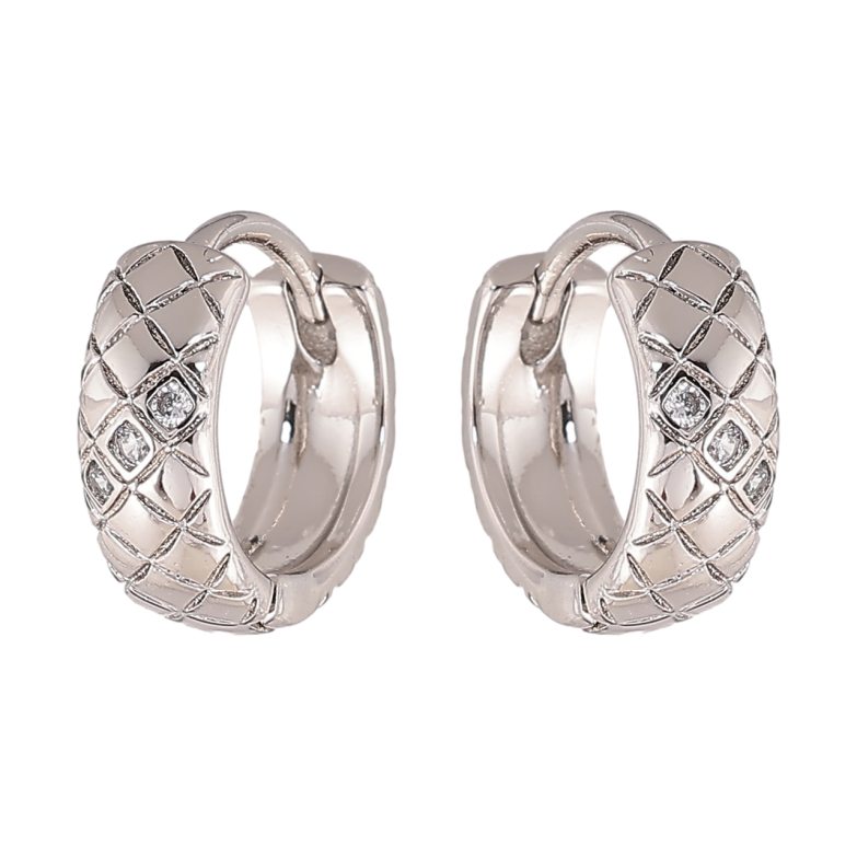 Сережки Xuping колір Родій колечка Візерунок з кристалами фото №2 Сережки Xuping колір Родій колечка Візерунок з кристалами фото №2