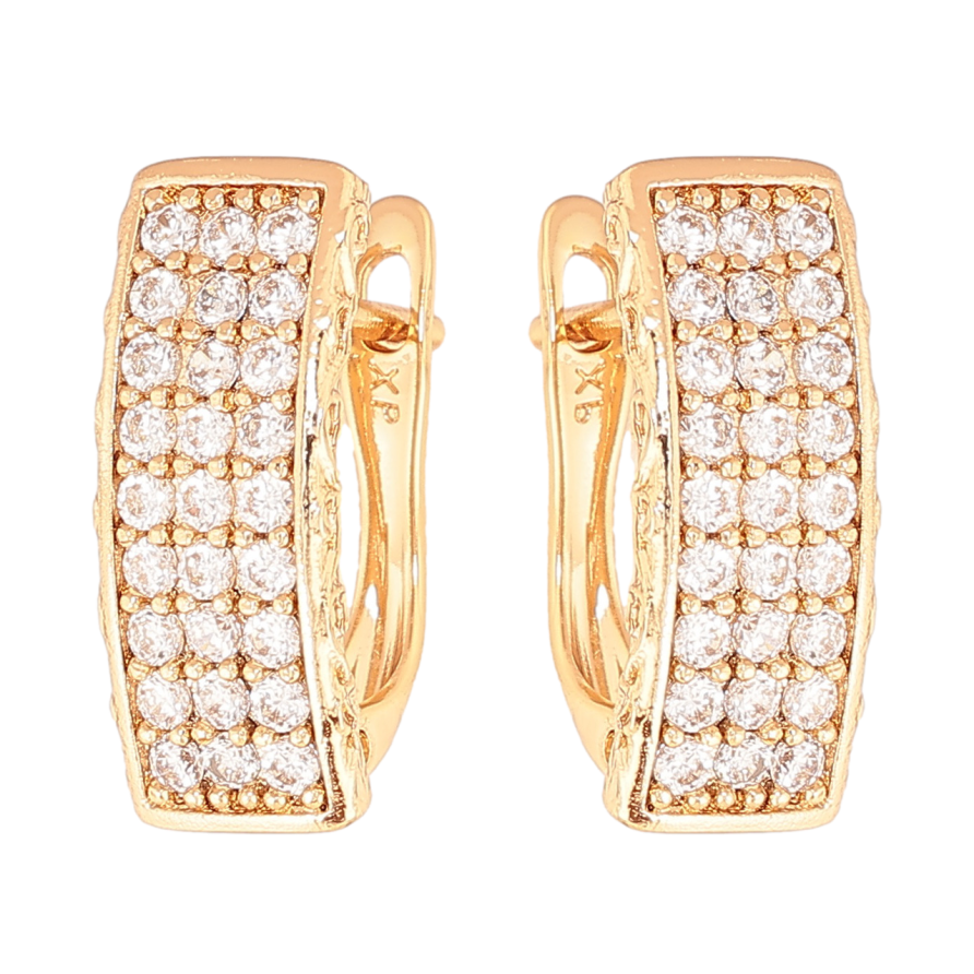 Серьги Xuping Цвет Позолота 18K английский замок Инкрустация кристаллами фото №1
