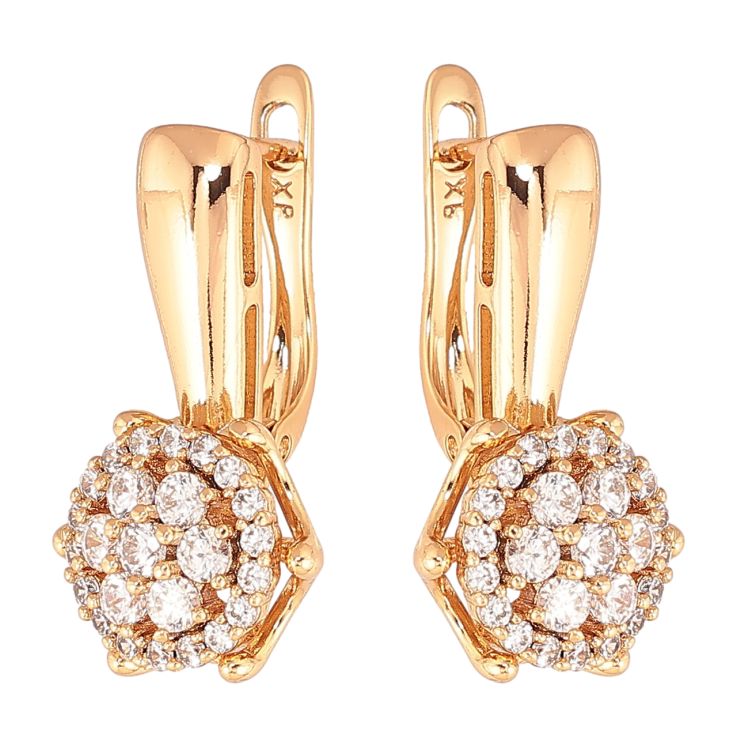 Серьги Xuping Цвет Позолота 18K английский замок Инкрустация кристаллами фото №7 Серьги Xuping Цвет Позолота 18K английский замок Инкрустация кристаллами фото №7