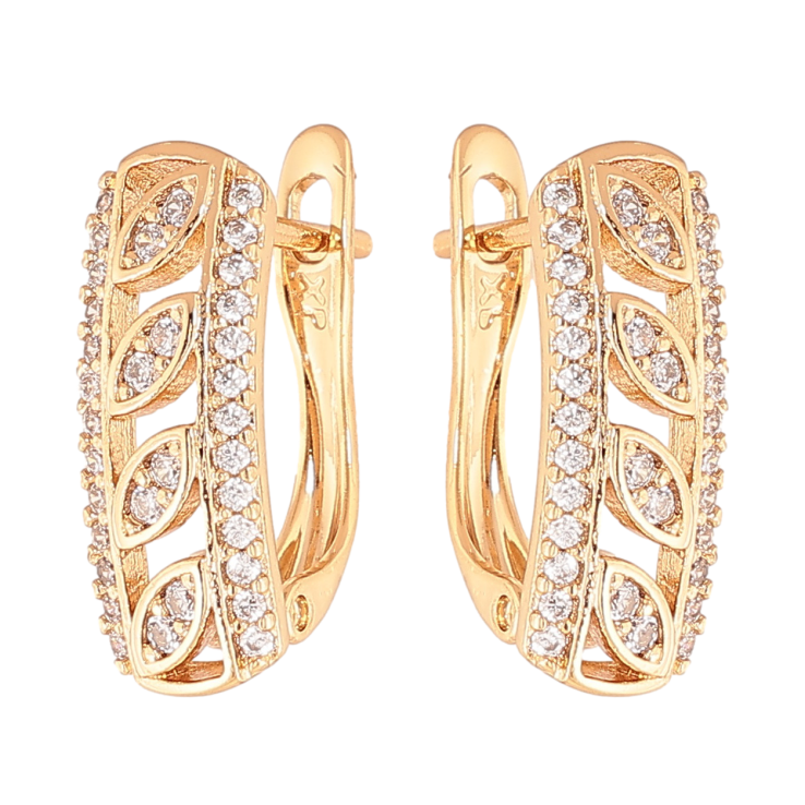 Серьги Xuping Цвет Позолота 18K английский замок Декоративный узор с кристаллами фото №12 Серьги Xuping Цвет Позолота 18K английский замок Декоративный узор с кристаллами фото №12