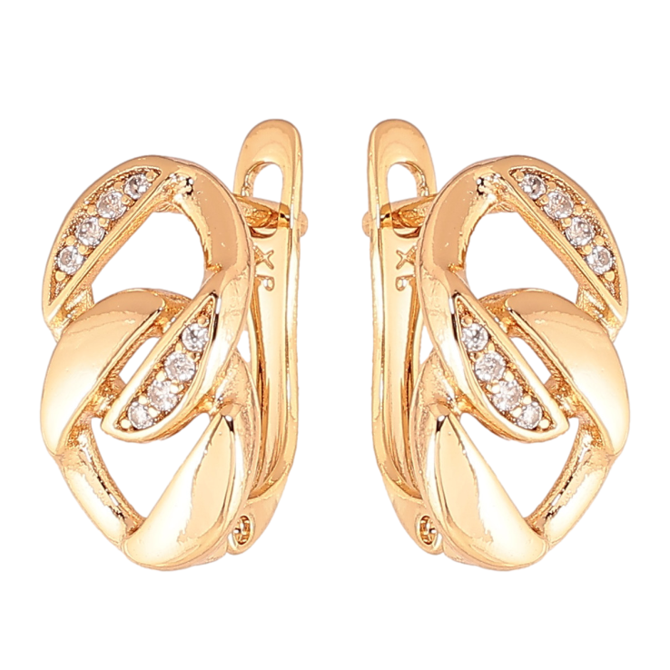 Серьги Xuping Цвет Позолота 18K английский замок Звенья цепочки с кристаллами фото №11 Серьги Xuping Цвет Позолота 18K английский замок Звенья цепочки с кристаллами фото №11