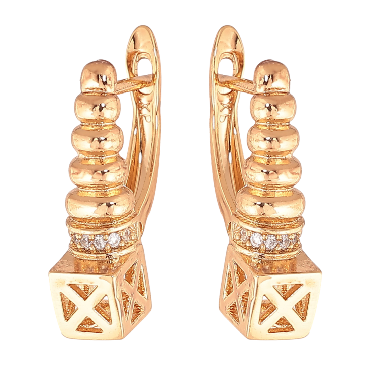 Серьги Xuping Цвет Позолота 18K английский замок Декоративный узор фото №4 Серьги Xuping Цвет Позолота 18K английский замок Декоративный узор фото №4
