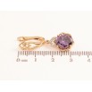 Серьги Xuping Цвет Позолота 18K английский замок Подвески с сиреневыми кристаллами фото №2