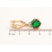 Серьги Xuping Цвет Позолота 18K английский замок Подвески с зелеными кристаллами фото №2