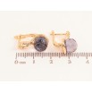 Серьги Xuping Цвет Позолота 18K английский замок Восьмерки с сиреневыми кристаллами фото №2 Серьги Xuping Цвет Позолота 18K английский замок Восьмерки с сиреневыми кристаллами фото №2