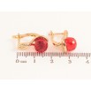 Серьги Xuping Цвет Позолота 18K английский замок Восьмерки с красными кристаллами фото №2 Серьги Xuping Цвет Позолота 18K английский замок Восьмерки с красными кристаллами фото №2