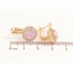 Серьги Xuping Цвет Позолота 18K английский замок Розовые кристаллы в обрамлении фото №2 Серьги Xuping Цвет Позолота 18K английский замок Розовые кристаллы в обрамлении фото №2